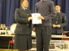 Cpl Beck receives his certificates from Wg Cdr Toth